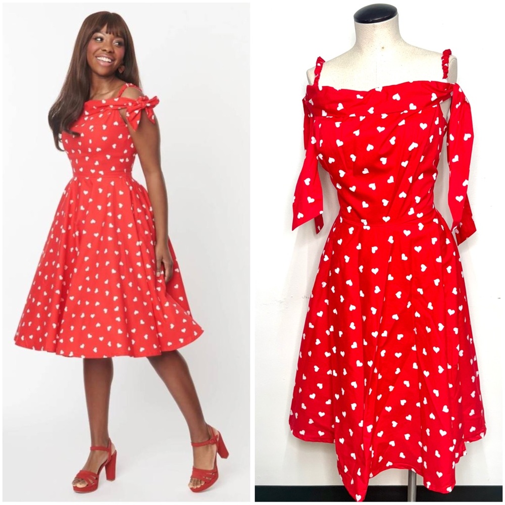 Magnolia Place Chloe Red Heart Swing Dress Rockabilly 3XL